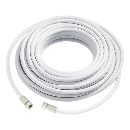 Cabo Coaxial Antena 5 Metros Montado Rg06 60% Malha Digital