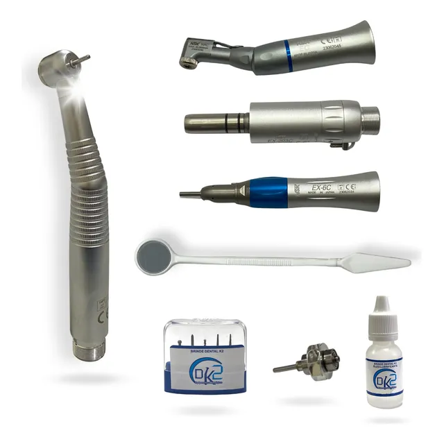 Kit Acadêmico Kavo Led +contra Angulo Micro Peça Reta Nsk