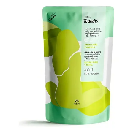 Refil Hidratante Para Corpo Natura Tododia Capim Limão E Hortelã 400ml