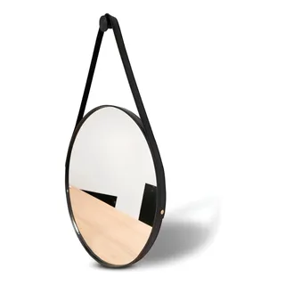 Espelho Redondo Adnet Lavabo 50cm Couro Com Pino Espelho Redondo Adnet Lavabo 50cm Couro Com Pino