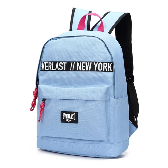 Mochila Everlast 17 PuLG Moda Amplia Tiempo Libre Color Celeste