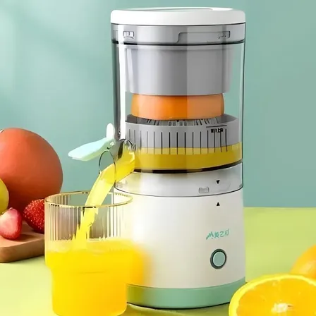 Espremedor Portátil USB p/ Limão Laranja Recarregável 360° Branco