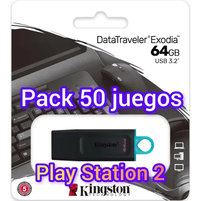 Pendrive 64gb Pack 50 Juegos Play Station 2