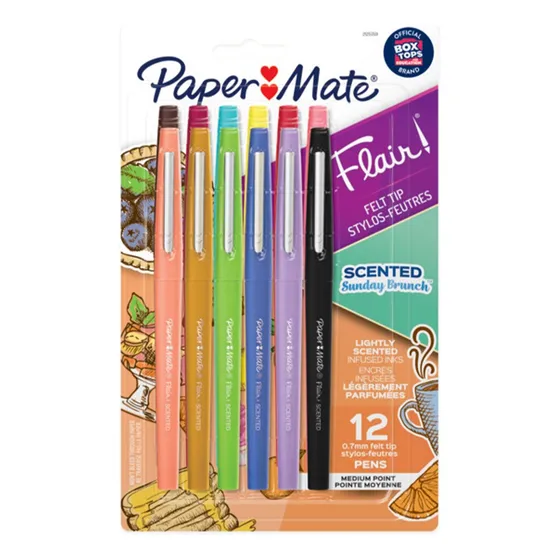 Set 12 Rotuladores Flair Con Aroma Papermate Punta Media