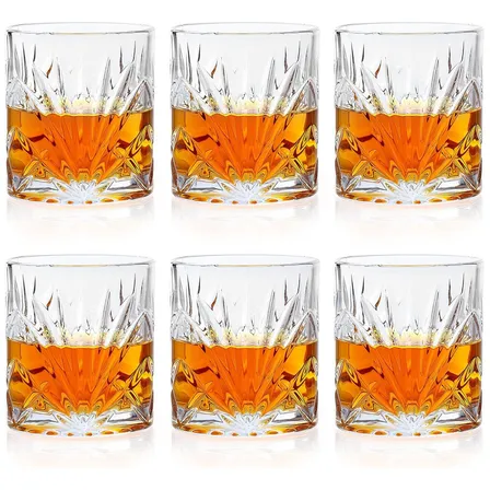 6 Vaso De Whisky Vintage Vasos Whisky Vaso De Vidrio 300 Ml Color Transparente