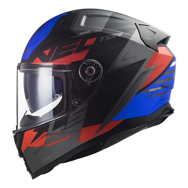 Casco de moto Ls2 Vector Ii Ff811 Absolute Blue tricompuesto, color negro/rojo/azul, talla 56