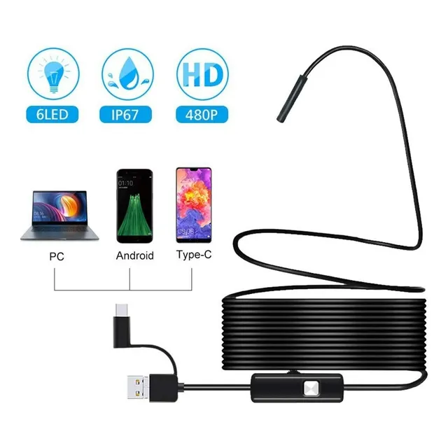 Endoscopio Hd Tipo-c Para Android Y Pc, 2 Metros