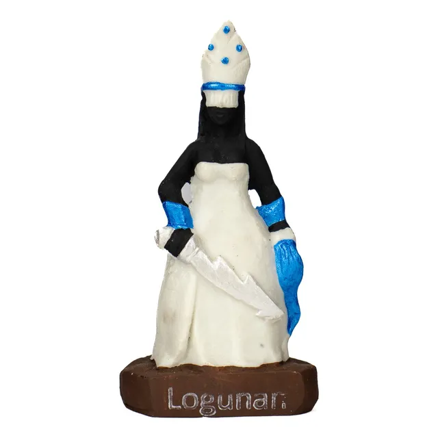 Escultura Imagem Orixá Logunan Oya 10 Cm Em Resina