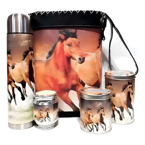 Set Matero Completo Caballos Alazanes  5 Pcs