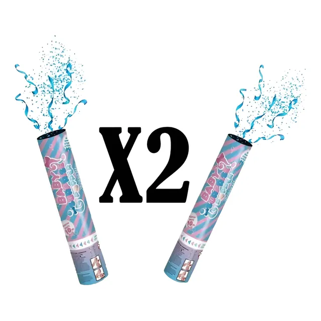 Lanzador X2 Confeti Revelación De Género Niño Color Azul