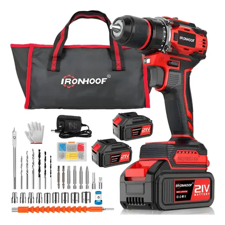 Furadeira E Parafusadeira Eletrica Impacto Brushless 21v Vermelho 110/127/220v 60hz