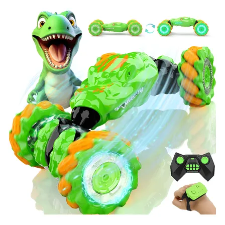 Carrinho Controle Remoto Acrobático Drift Maluco Música Luz Verde