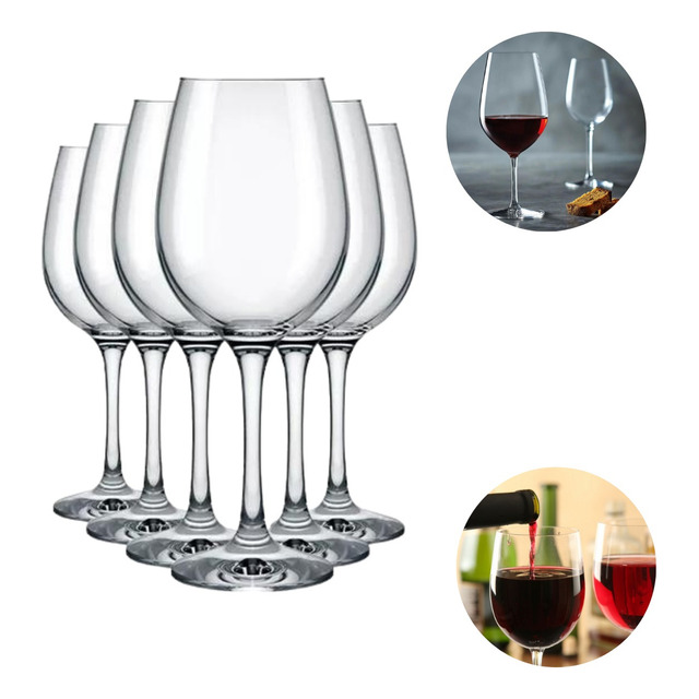 Jogo 6 Taças Vinho Tinto 450ml Cristal Titanium Gastro Jogo 6 Taças Vinho Tinto 450ml Cristal Titanium Gastro