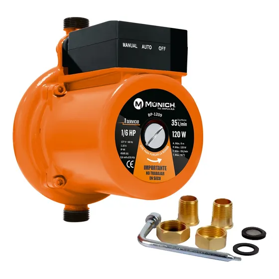 Bomba Presurizadora 1/6 Hp Compacta Y Silenciosa 25lm Bp1209