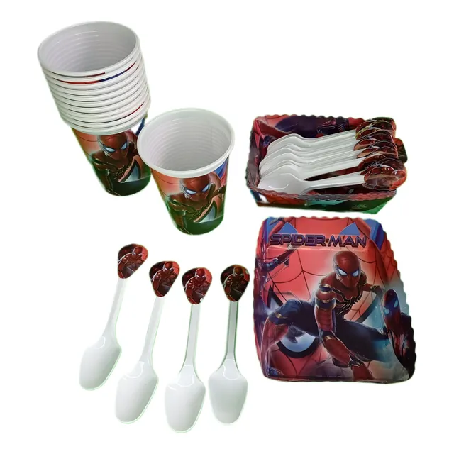 Kit Decoracion Infantil Hombre Araña 12niños Bandejas Cubier