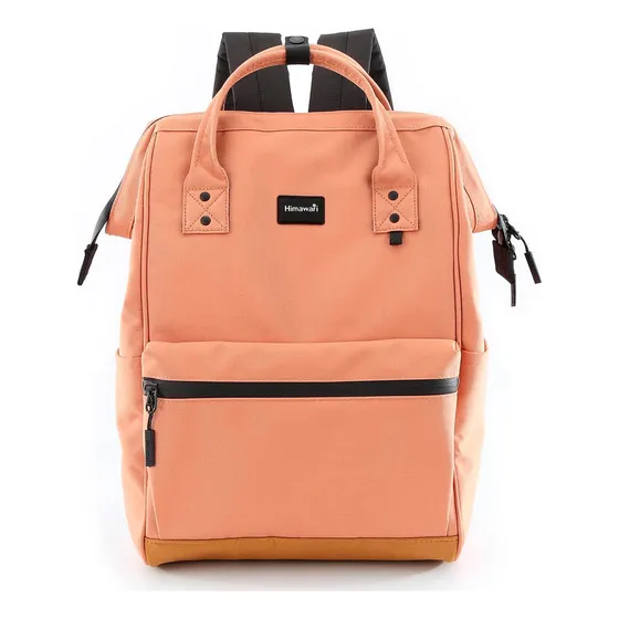 Mochila Unisex Escolar De Viaje Con Puerto H124-11 - Castaño Diseño De La Tela Lisa