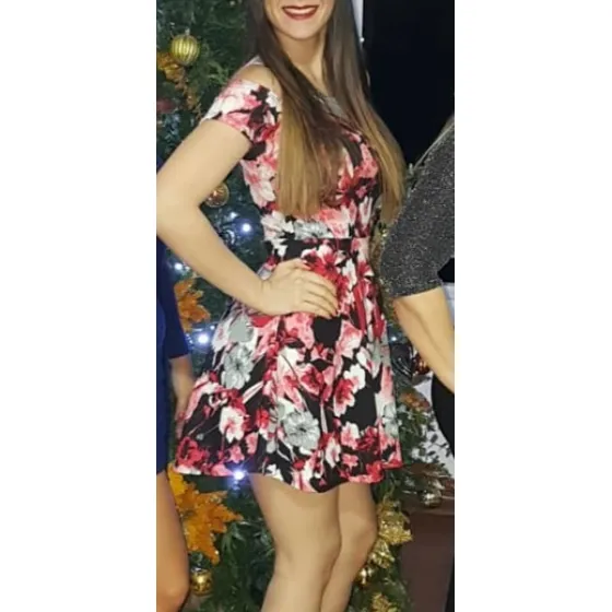 Vestido Corto Estampado Flores Fiesta Casual