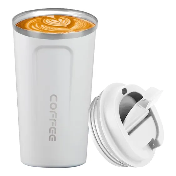 Taza Termica Portátil De Acero Inoxidable Termos Para Cafe Blanco/negro 510ml 10 Publicaciones Con Combinaciones Súper Bonitas