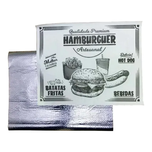 Papel Acoplado Térmico C/ 1000 Un Hamburguer Lanche