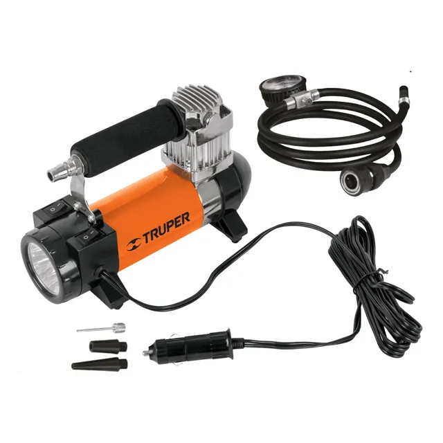 Inflador Compresor Aire Portátil Para Auto 12v Con Linterna