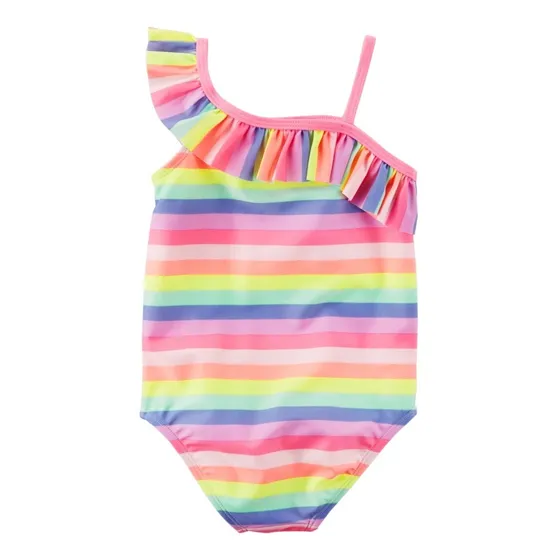Traje Baño Rayas Multicolor Niña Carters Con Volado