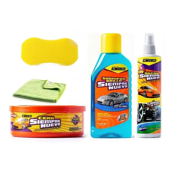 Kit 5 Productos Simoniz Limpieza Brillo Uv Carro Vehículo 