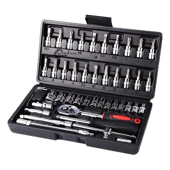 Autocle Juego De Herramientas Mecanica Dados Acero kit 46 Piezas AUTRUCKER AUTRUCKER AUTRUCKER