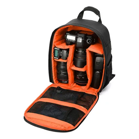 Mochila P/ Fotografia Cameras Lentes Acessórios Impermeável Preto