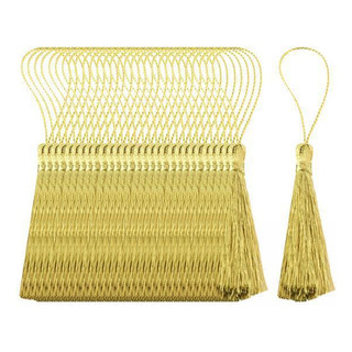 4 X 30 Paquete De 10cm Borlas Cordón Lazo Para Hacer Dorado 4 X 30 Paquete De 10cm Borlas Cordón Lazo Para Hacer Dorado