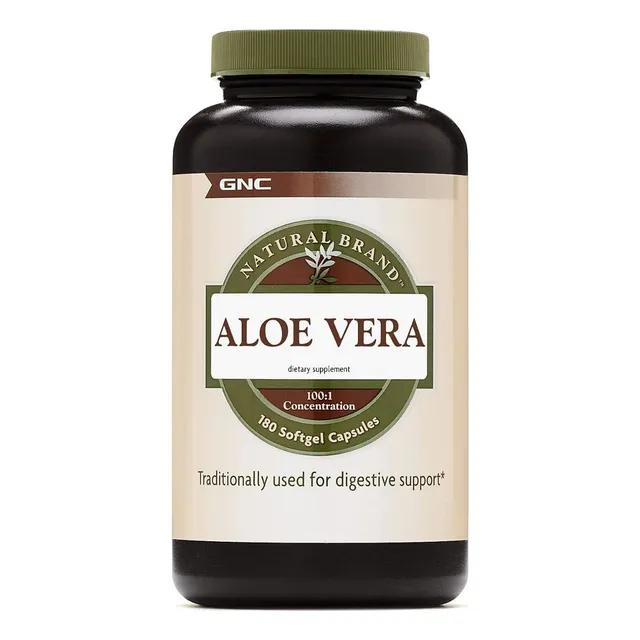Aloe Vera 100:1 Concentration Gnc Natural Brand 180 Cápsulas Sin Sabor