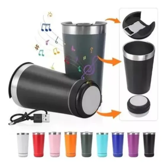 Vaso Térmico 473ml Destapador Y Corneta Bluetooth (al Mayor)