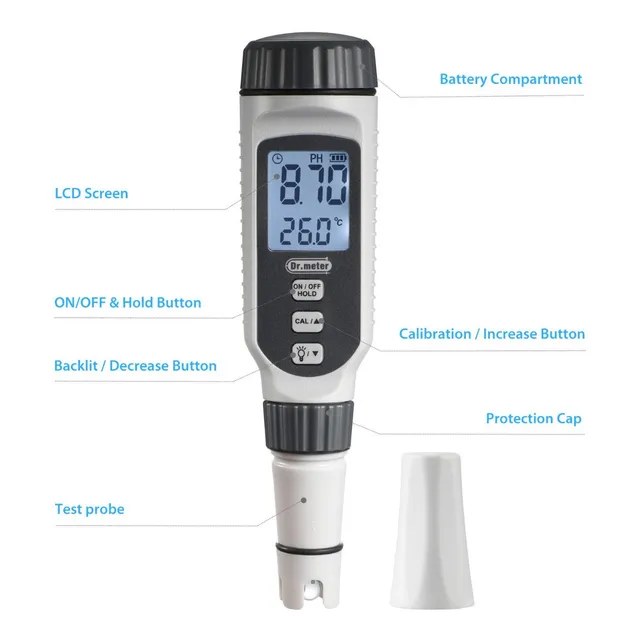 Medidor Ph Metro Digital Portatil Atc Doble Decimal Tester