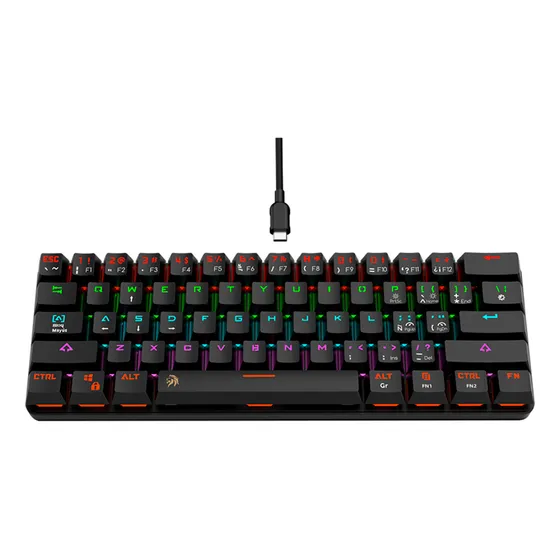 Teclado Gamer Mecánico 60% Rgb Usb Extraíble Switch Blue Netmak Nm-dominate