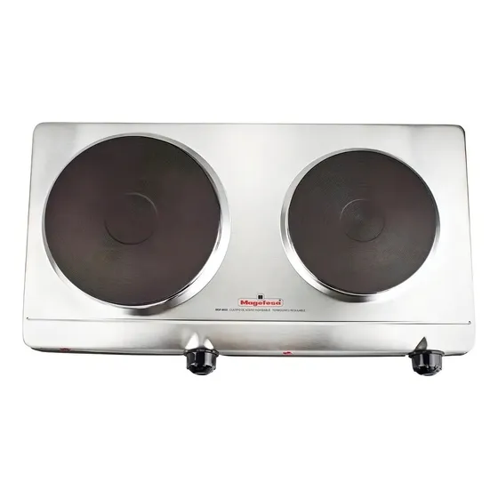 Anafe eléctrico Magefesa Dinamic Inox Duo 2000 Watts color plateado 2 hornallas | Cuotas sin interés