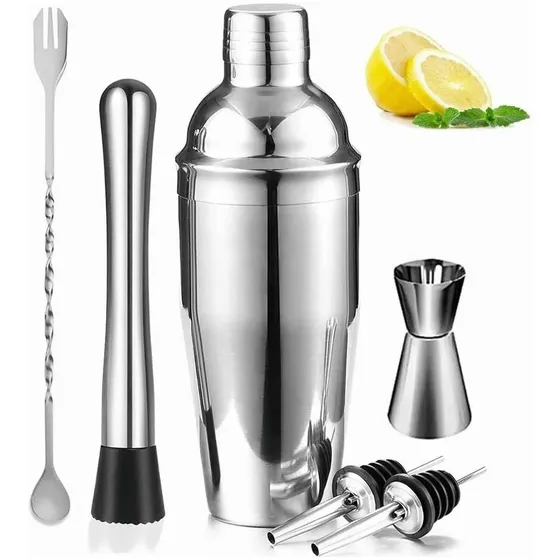 Juego De Cocteleria Set 6 Piezas Acero Inoxidable