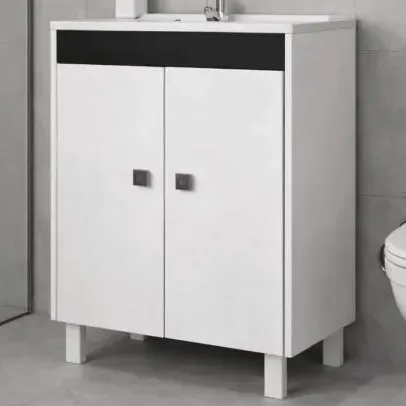 Gabinete Banheiro 60cm Completo Com Cuba E Espelho Onix