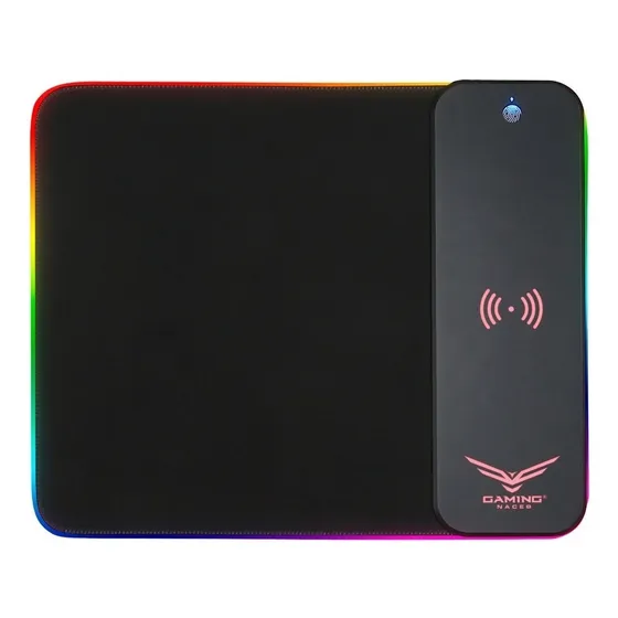 Gaming Naceb Mouse Pad Tapete Para Mouse Na-0926 Carga Inalámbrica Superficie De Microfibra 7 Colores Led