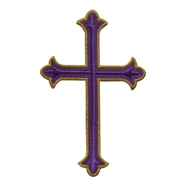 Parche Bordado Cruz Ornamento Liturgico Cruz Para Iglesia 
