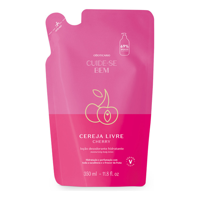 Refil Loção Hidratante Corporal Cuide-se Bem Cereja 350ml Refil Loção Hidratante Corporal Cuide-se Bem Cereja 350ml