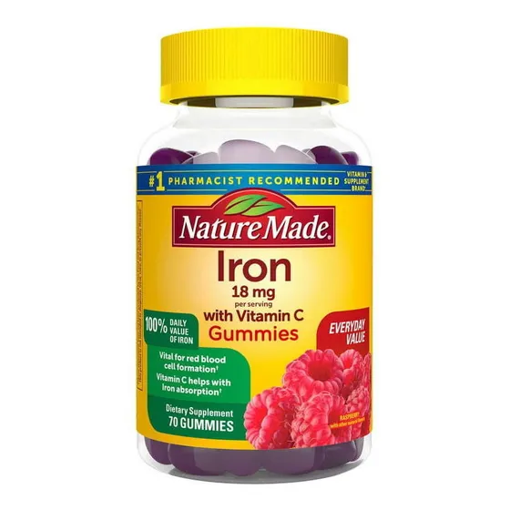 Nature Made Iron (hierro)  18mg Con Vitamina C 70 Gomitas 