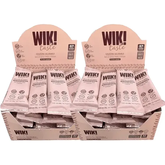 Barritas Wik X 2 Cajas De 20 Unidades ( Quinoa Y Chocolate)