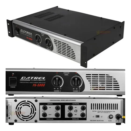 Potencia De Som Amplificador Caixa Profissional 600w Datrel Cor Preto/prata Potência De Saída Rms 600 W