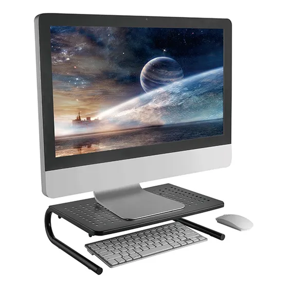 Suporte Organizador De Mesa Preto P/ Monitor/notebook - ELG