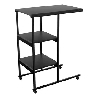 Mesa Escrivaninha Office Auxiliar Preto/preto Klm Store Mesa Escrivaninha Office Auxiliar Preto/preto Klm Store