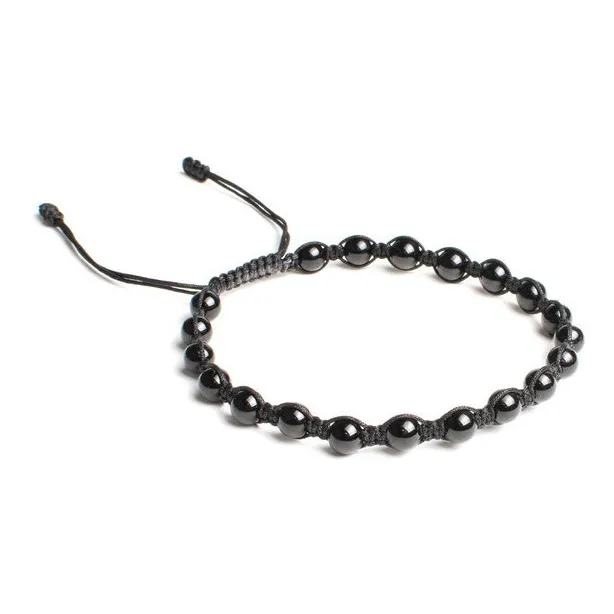 Pulsera De Tobillo Tobillera Piedra Natural Obsidiana Negra