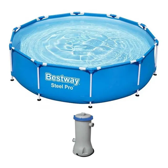 Alberca Piscina Estructural Circular Steel Pro 305cm Bestway Color Azul