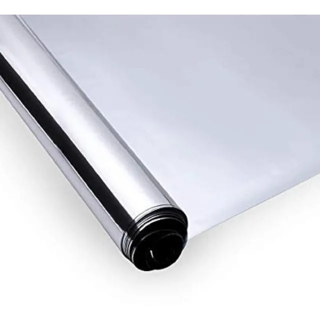 Film Espejado Plata Para Ventanas. 150 Cm X 50 Cm
