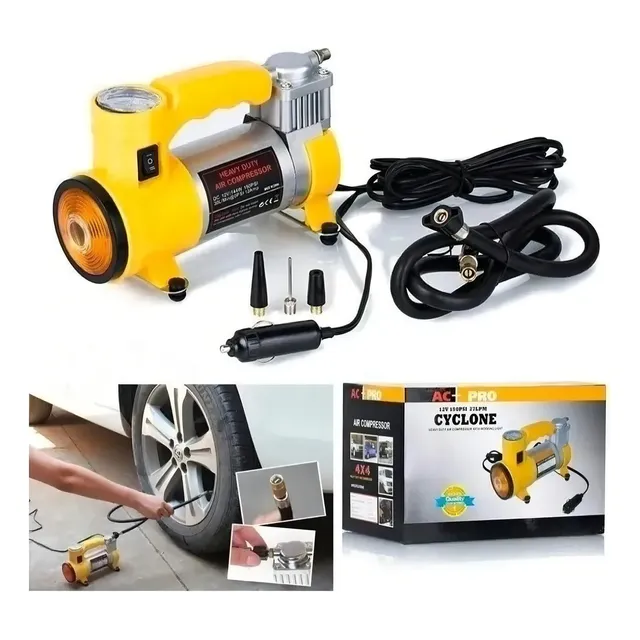 Compresor De Aire 12v Cyclone Ac-pro 150 Psi 35 Lpm Color Amarillo Fase eléctrica Monofásica Frecuencia 150psi