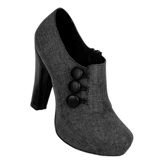 Botín Por Salvaje Tentación Mujer Gris Textil