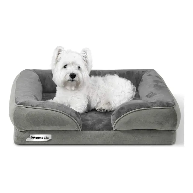 Magma Life Cama para Perros Mediana: Máximo Confort, Cama Ergonómica de Poliéster en Color Gris, Proporciona Frescura y Suavidad, ¡Ideal para el Descanso de su Perro!